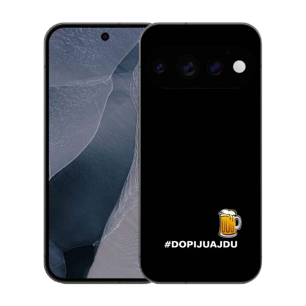Gélový kryt mmCase na Google Pixel 11 Pro - pivný motív 1 čierne pozadie