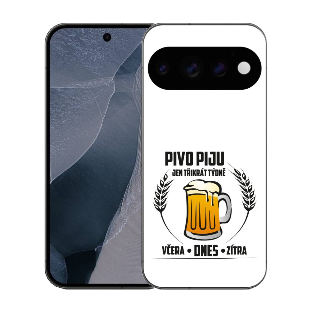 Gélový kryt mmCase na Google Pixel 11 Pro - pivný motív biele pozadie