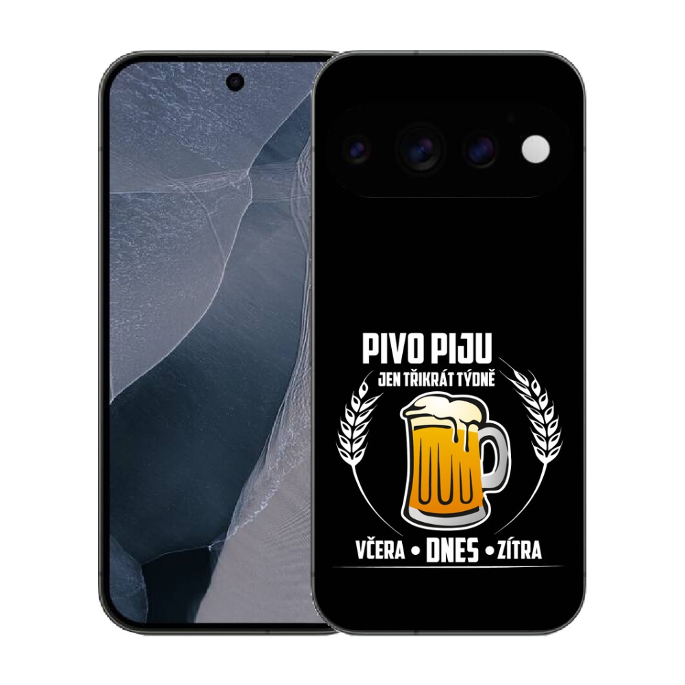 Gélový kryt mmCase na Google Pixel 11 Pro - pivný motív čierne pozadie