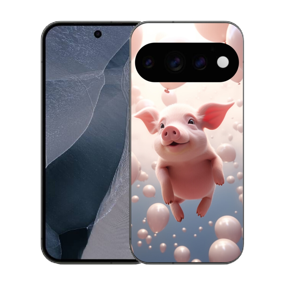 Gélový kryt mmCase na Google Pixel 11 Pro - prasiatko s balónikmi