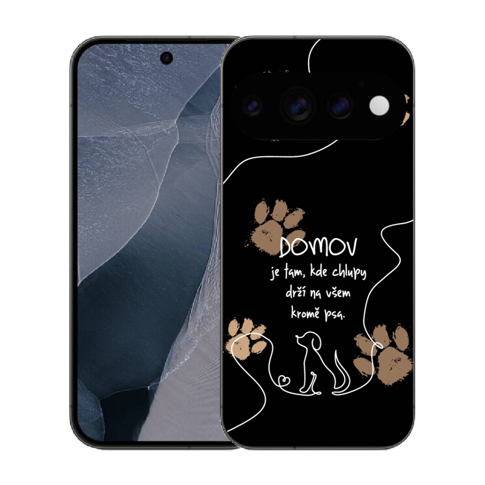 Gélový kryt mmCase na Google Pixel 11 Pro - psí motív čierne pozadie
