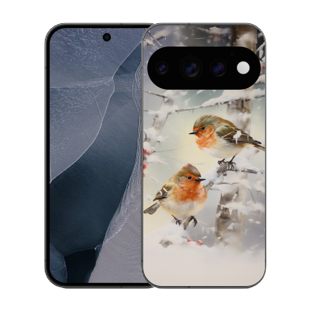 Gélový kryt mmCase na Google Pixel 11 Pro - vtáčiky v zime
