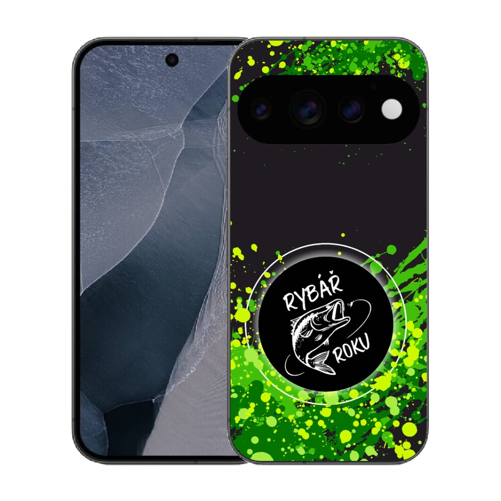 Gélový kryt mmCase na Google Pixel 11 Pro - rybár roku čierne pozadie