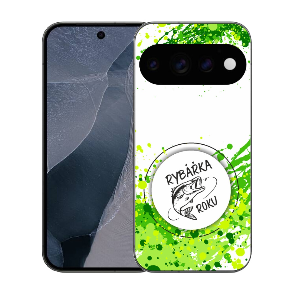 Gélový kryt mmCase na Google Pixel 11 Pro - rybárka roku biele pozadie