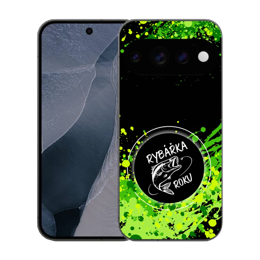 Gélový kryt mmCase na Google Pixel 11 Pro - rybárka roku čierne pozadie