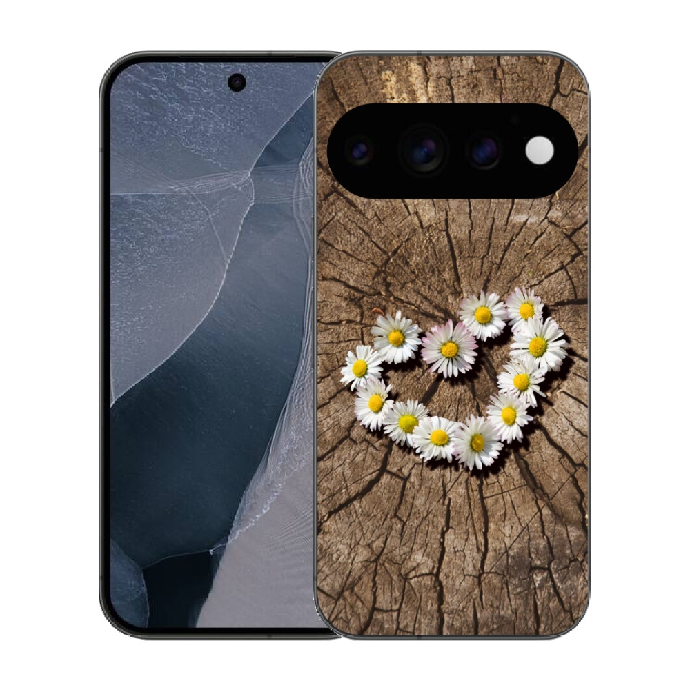 Gélový kryt mmCase na Google Pixel 11 Pro - srdce z margaréty