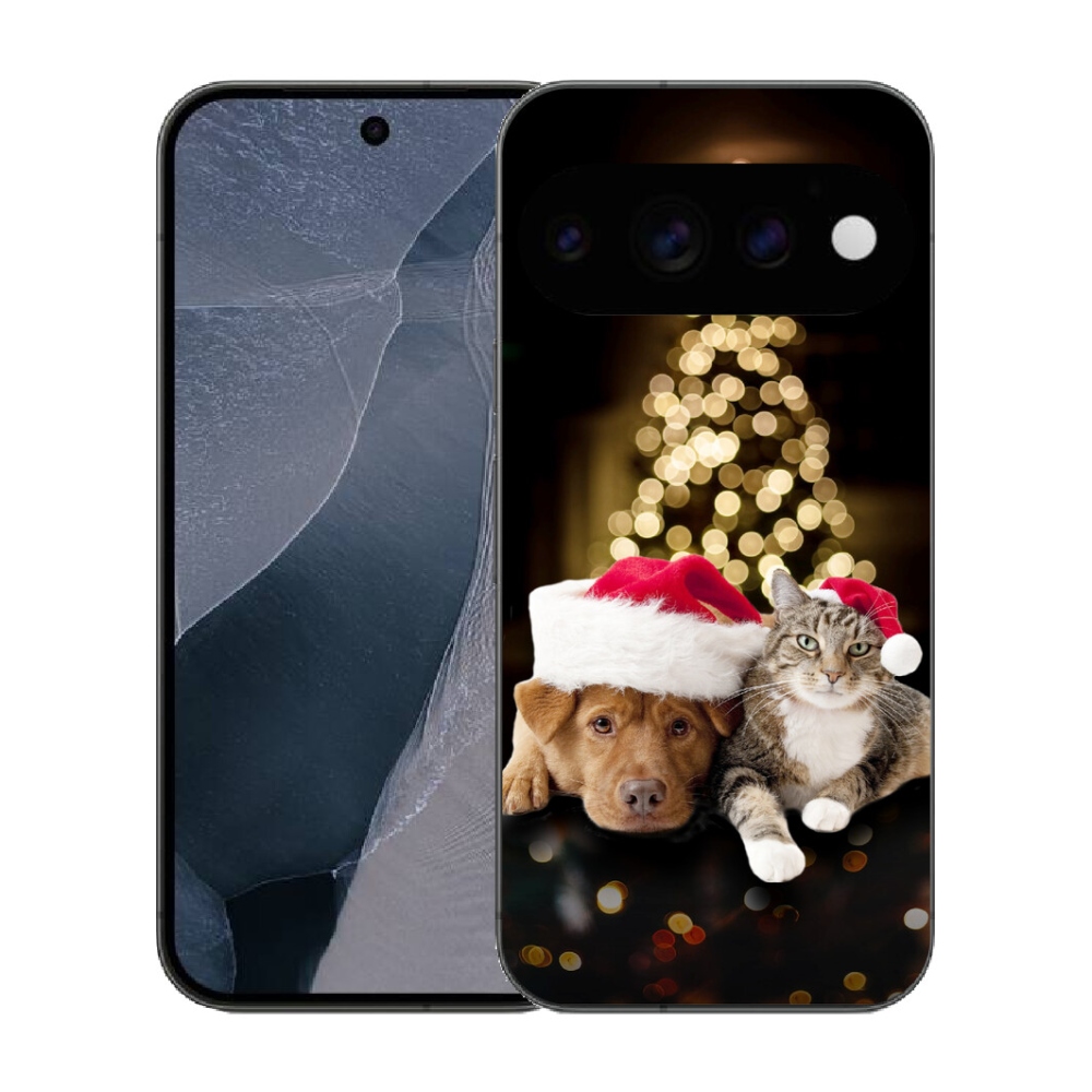 Gélový kryt mmCase na Google Pixel 11 Pro - vianočný pes a mačka