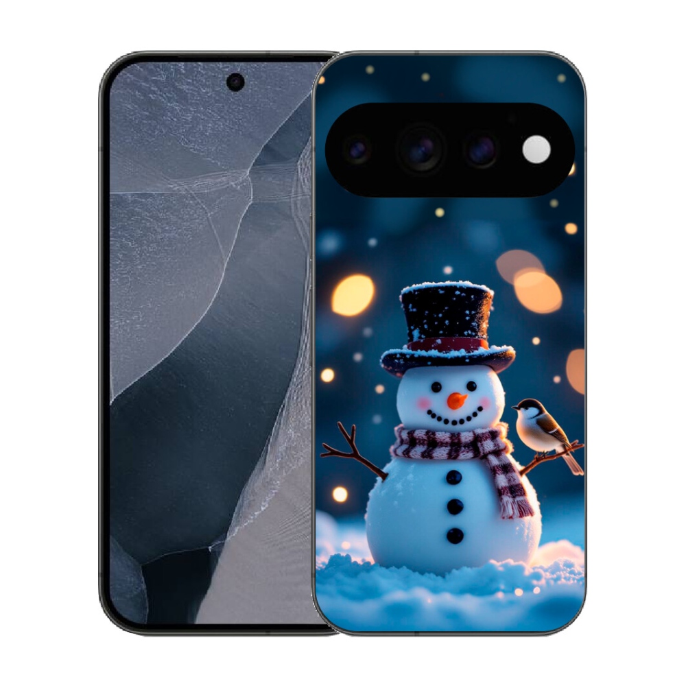 Gélový kryt mmCase na Google Pixel 11 Pro - vianočný snehuliak