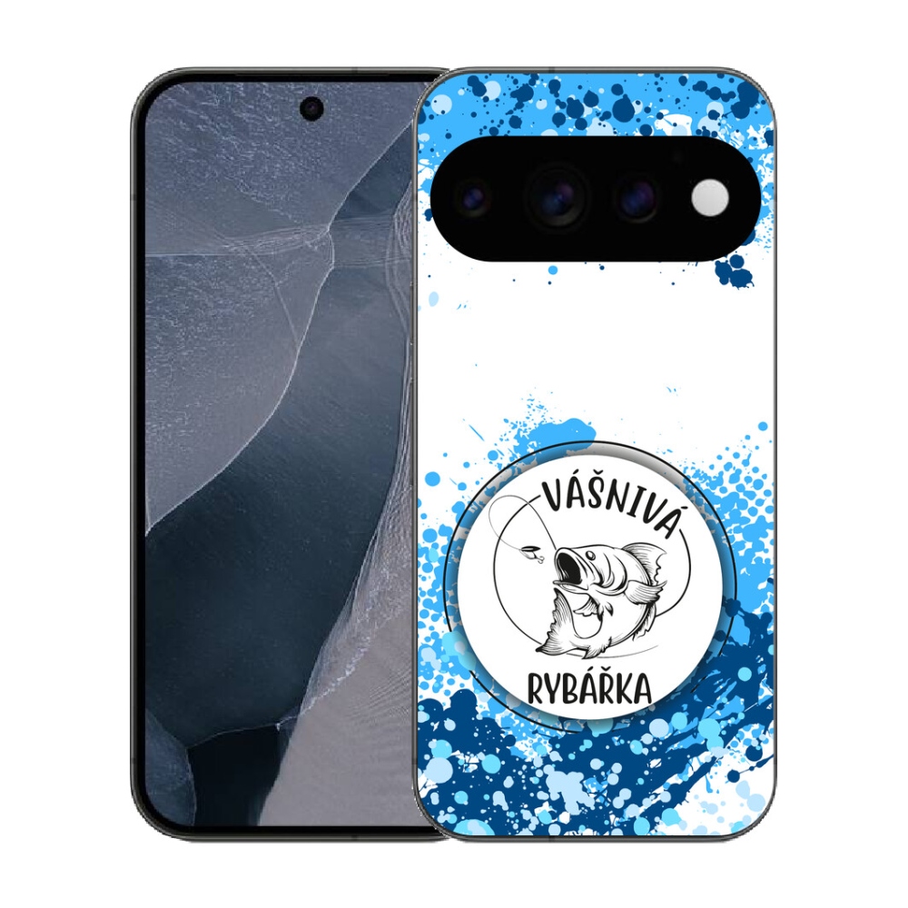Gélový kryt mmCase na Google Pixel 11 Pro - vášnivá rybárka biele pozadie