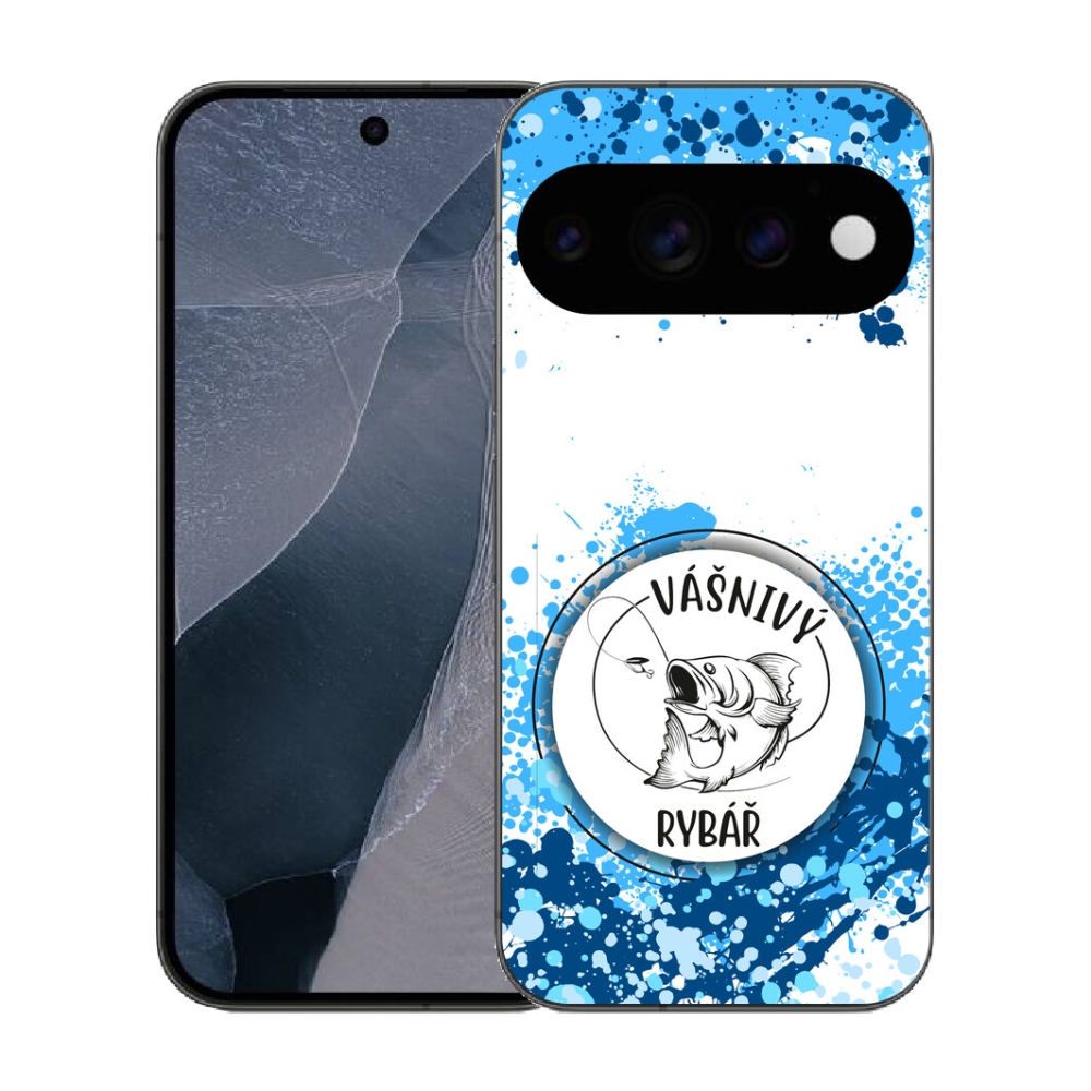 Gélový kryt mmCase na Google Pixel 11 Pro - vášnivý rybár biele pozadie