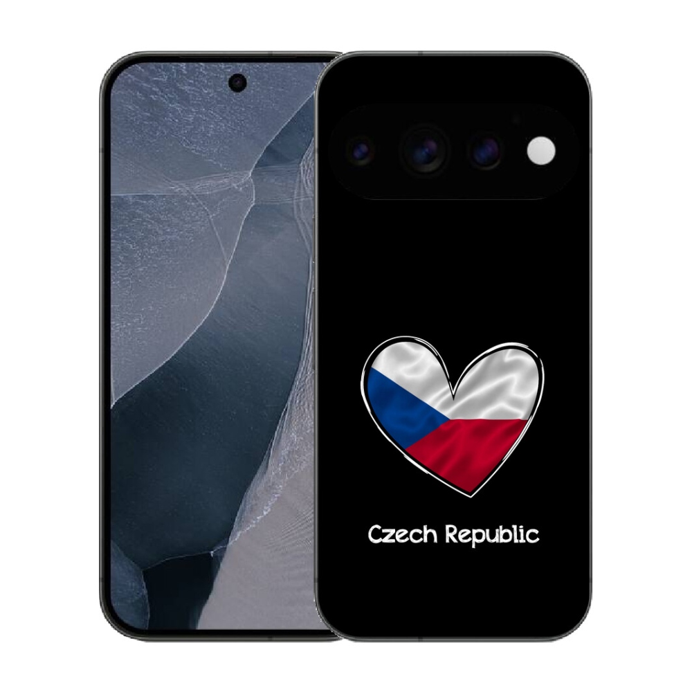 Gélový kryt mmCase na Google Pixel 11 Pro - vlajka srdca čierne pozadie