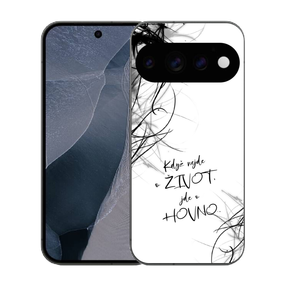 Gélový kryt mmCase na Google Pixel 11 Pro - vtipný text 16 biele pozadie