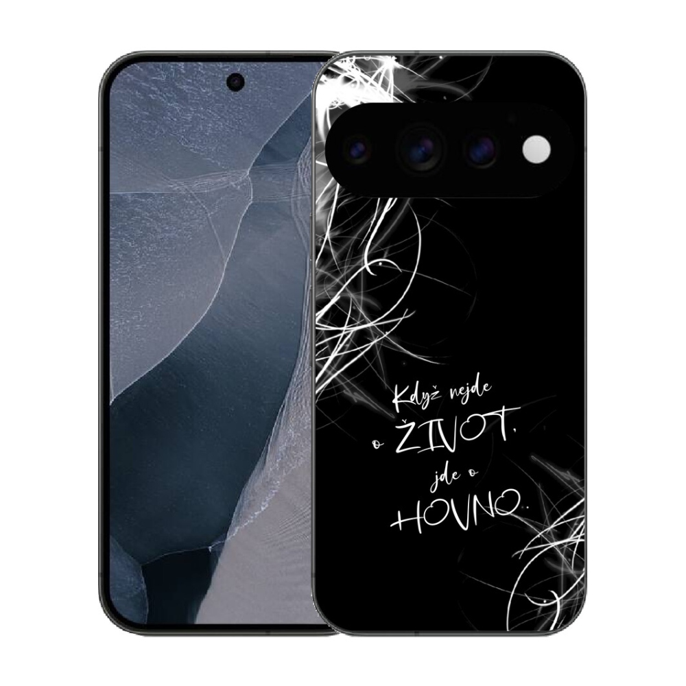 Gélový kryt mmCase na Google Pixel 11 Pro - vtipný text 16 čierne pozadie
