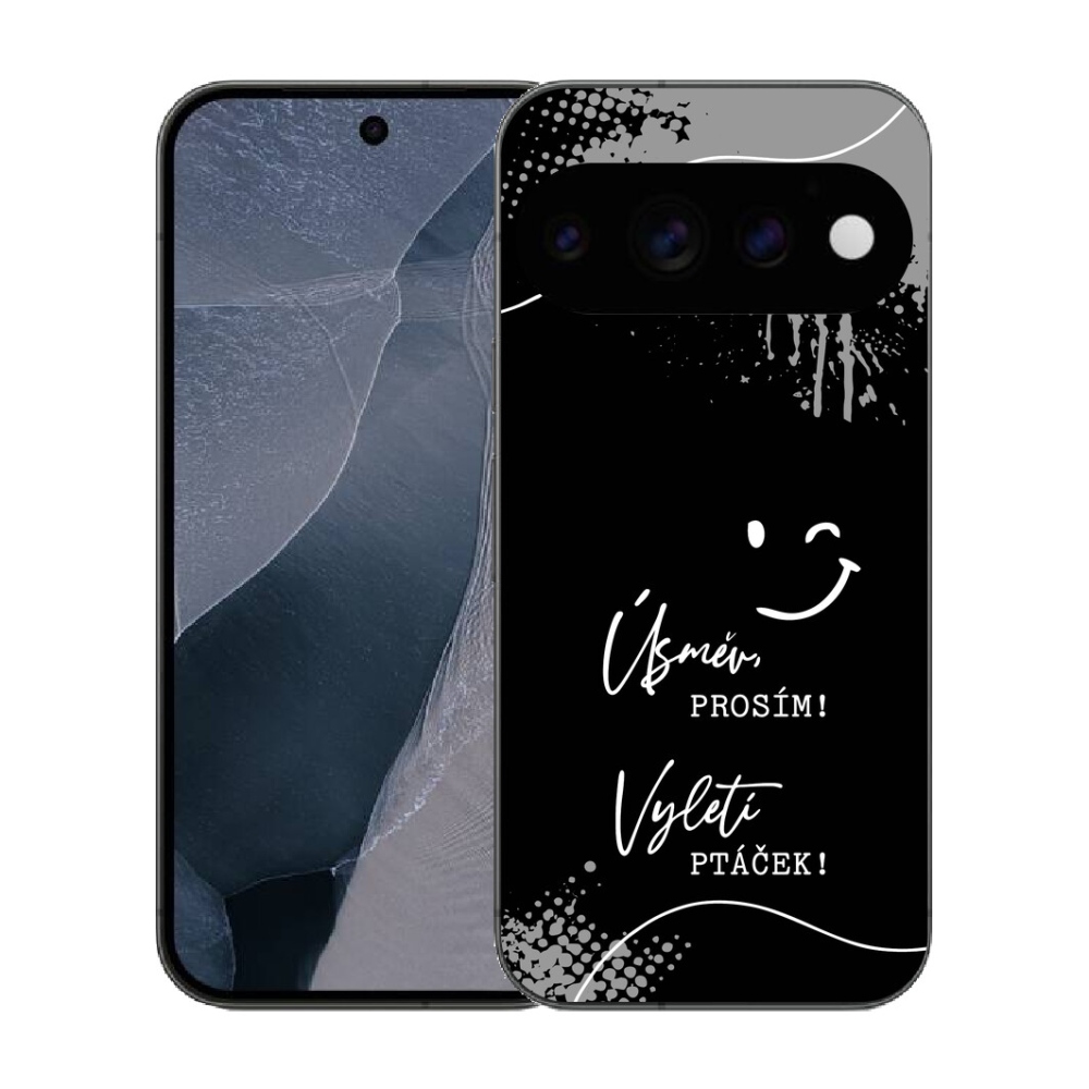 Gélový kryt mmCase na Google Pixel 11 Pro - vtipný text 4 čierne pozadie