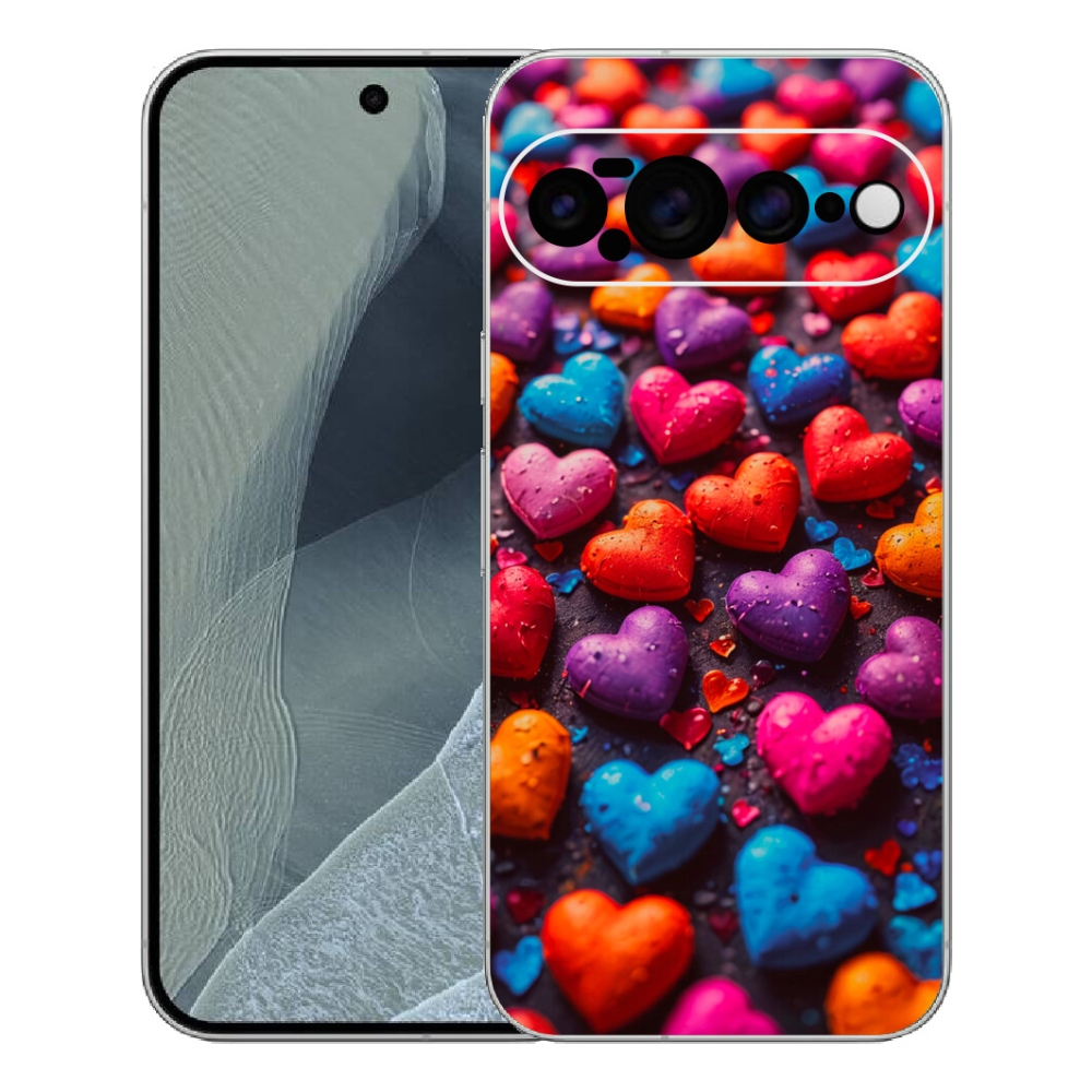 Gélový kryt mmCase na Google Pixel 11 Pro XL - farebné srdcia
