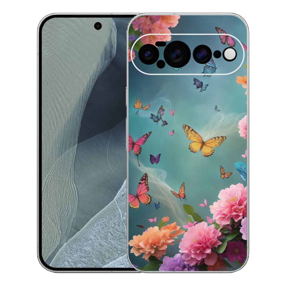 Gélový kryt mmCase na Google Pixel 11 Pro XL - farebné kvety a motýle