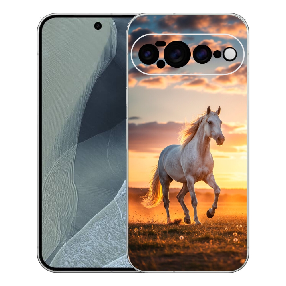 Gélový kryt mmCase na Google Pixel 11 Pro XL - bežiaci biely kôň 2