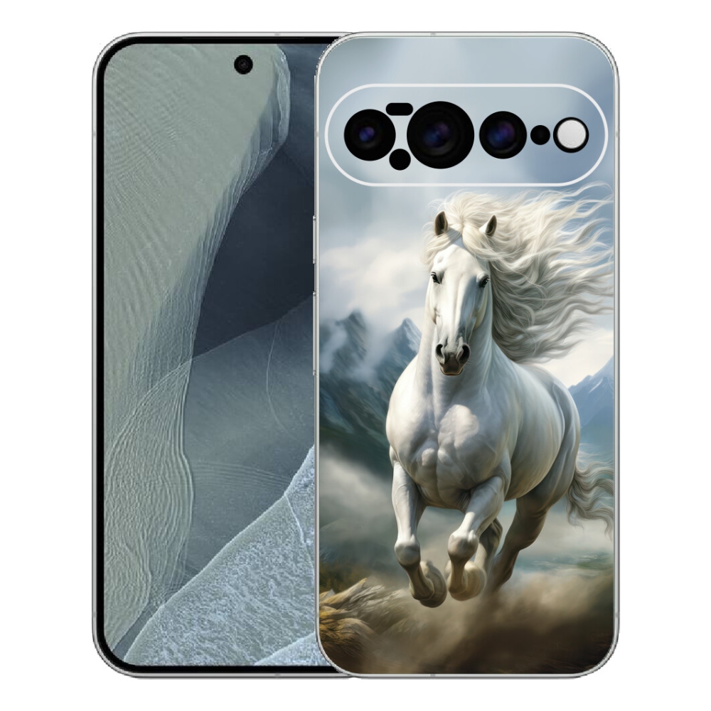 Gélový kryt mmCase na Google Pixel 11 Pro XL - bežiaci biely kôň 3
