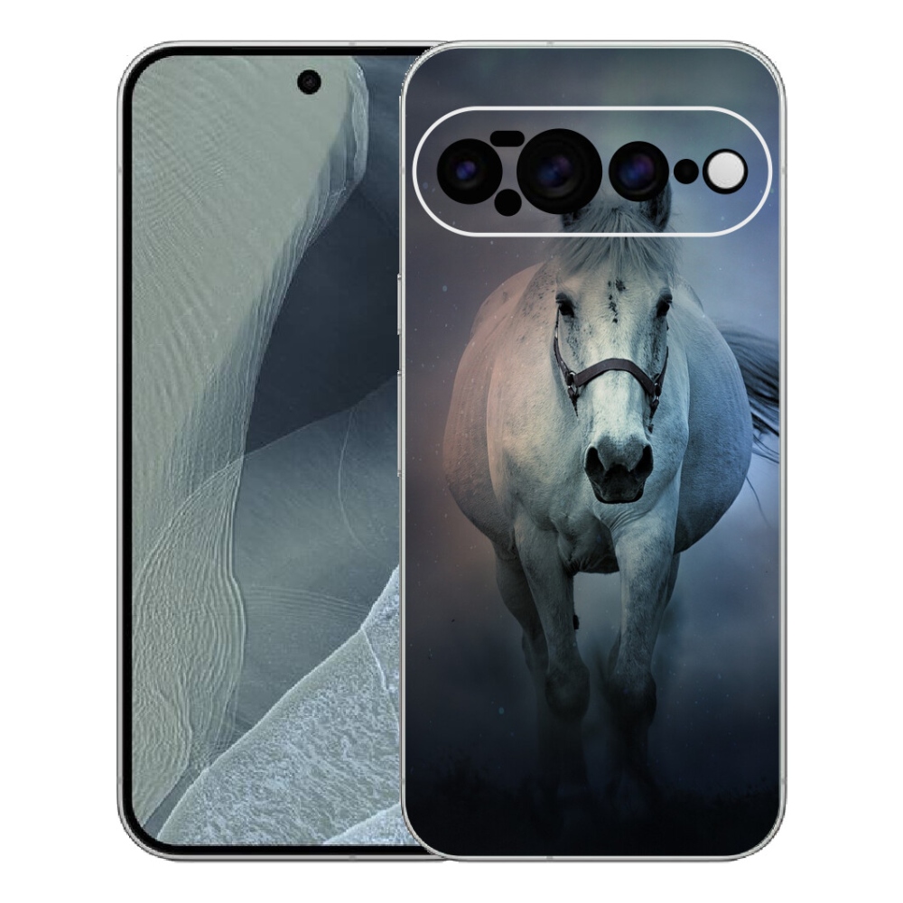 Gélový kryt mmCase na Google Pixel 11 Pro XL - bežiaci biely kôň