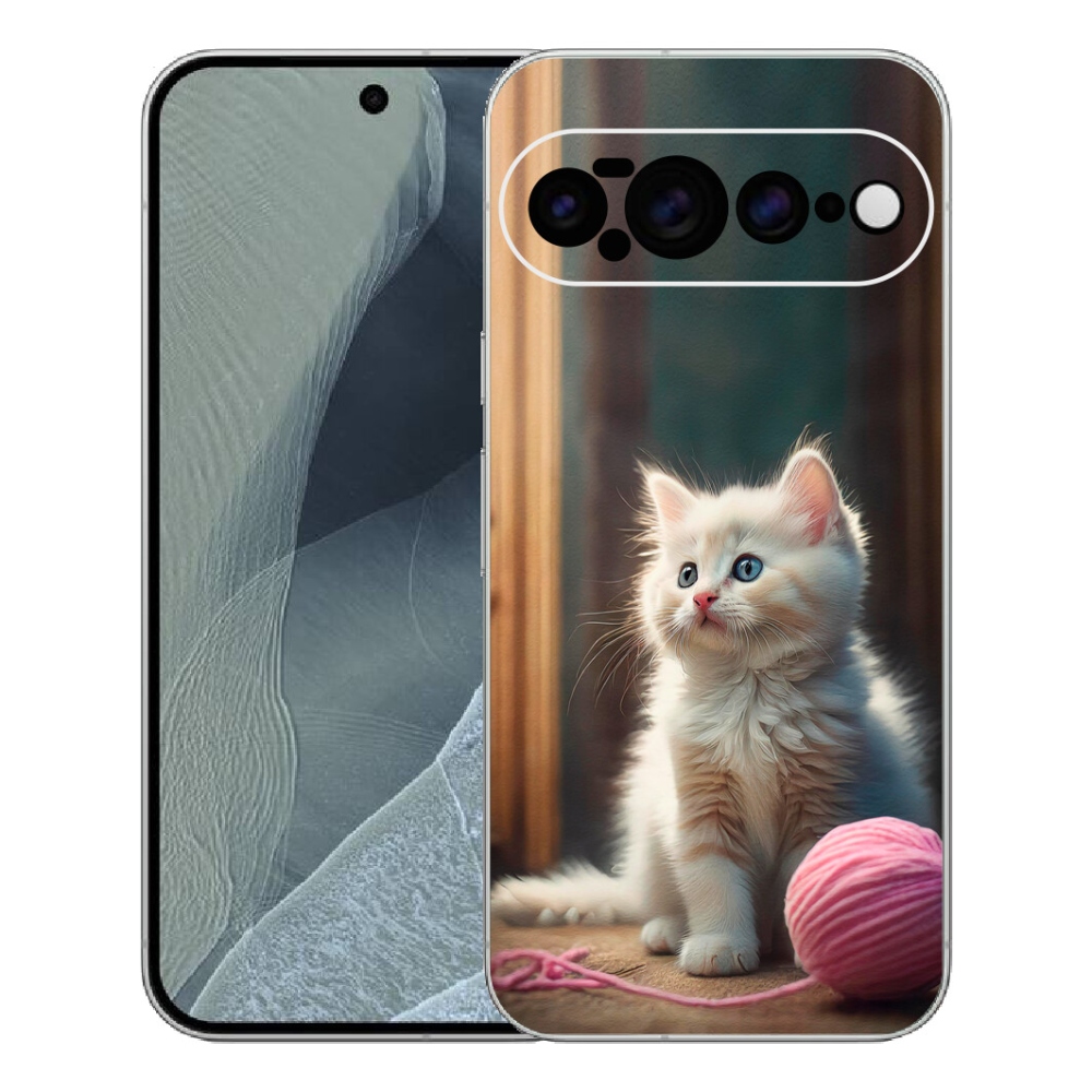 Gélový kryt mmCase na Google Pixel 11 Pro XL - biele mačiatko 2