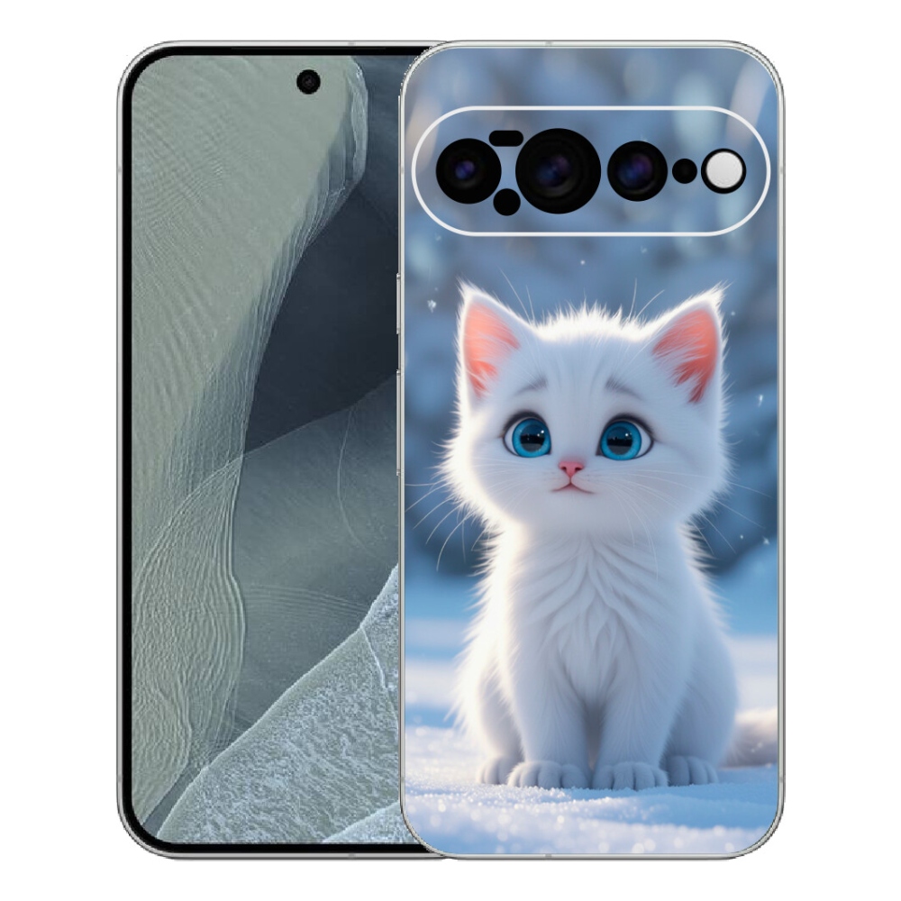 Gélový kryt mmCase na Google Pixel 11 Pro XL - biele mačiatko 3