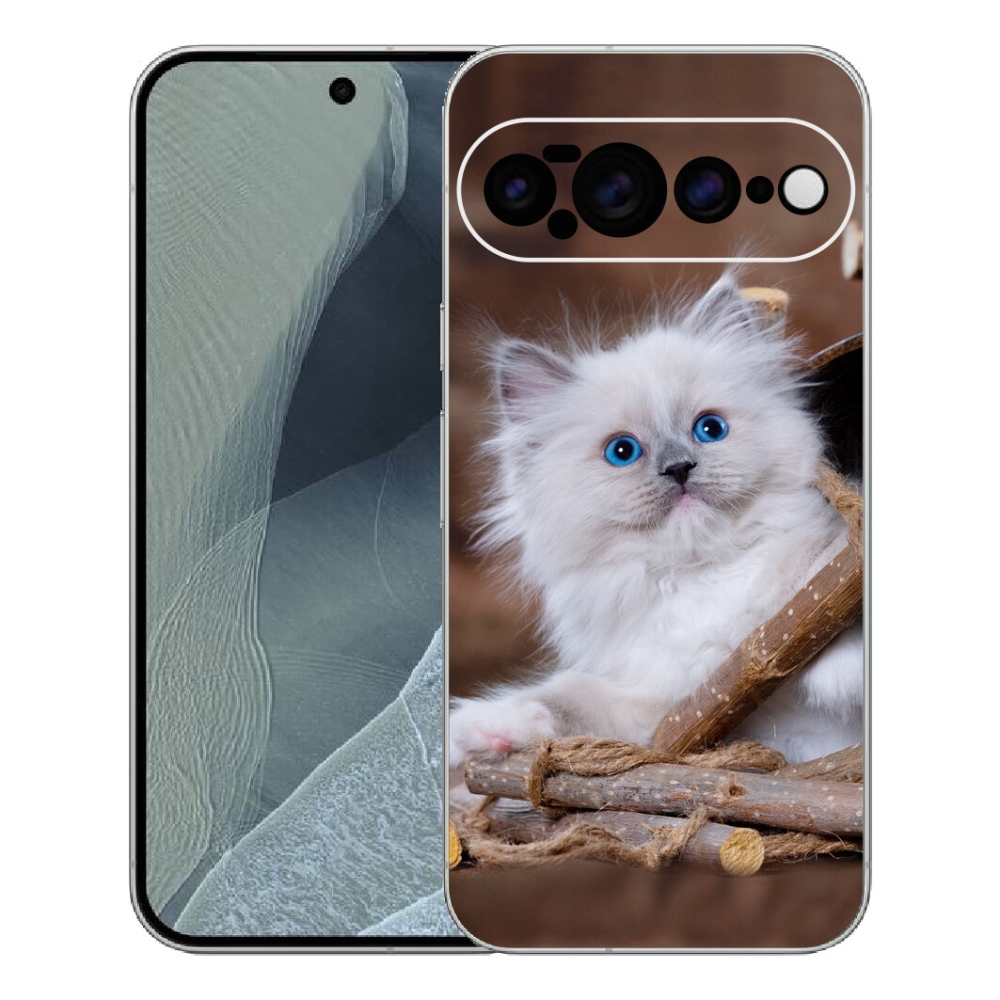 Gélový kryt mmCase na Google Pixel 11 Pro XL - biele mačiatko