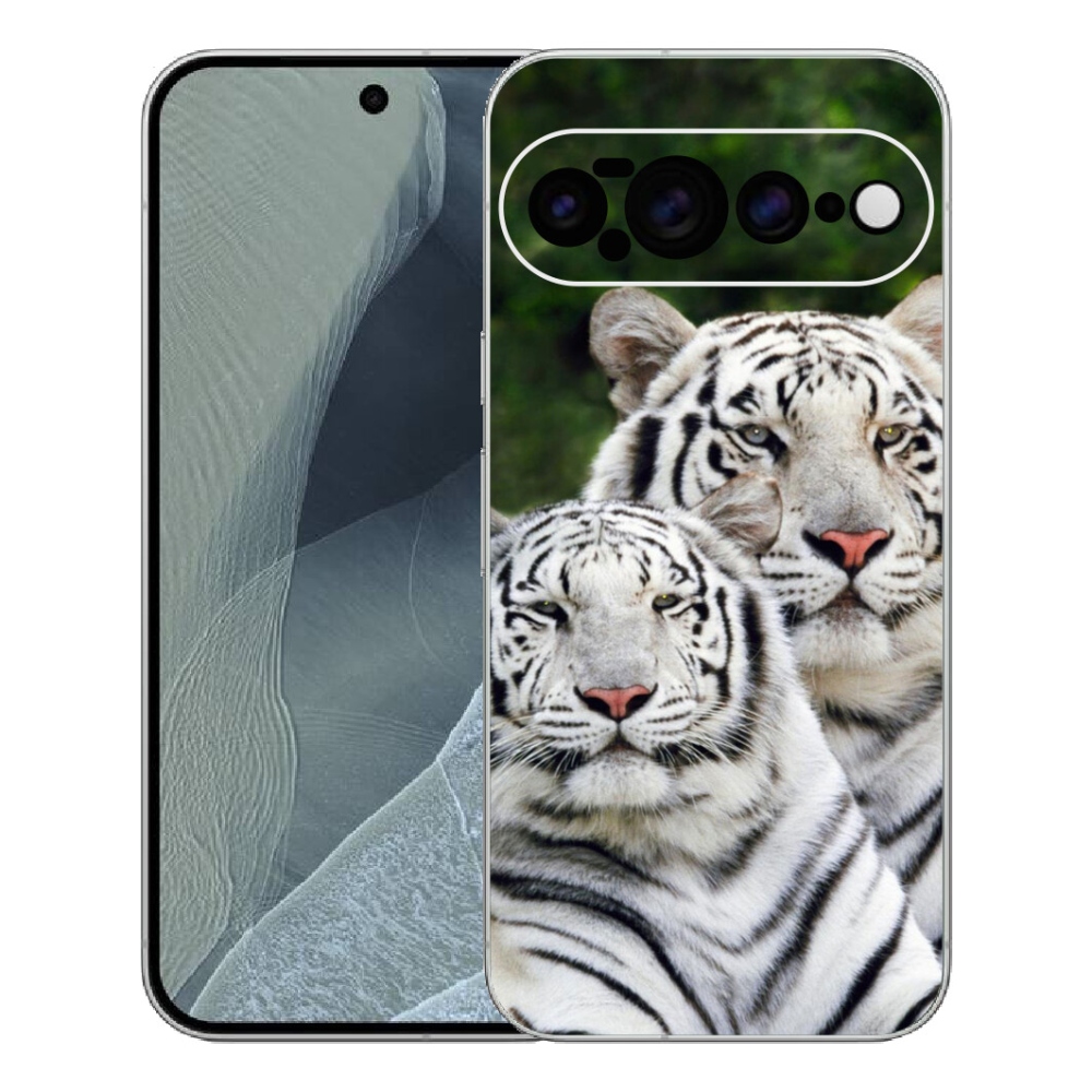 Gélový kryt mmCase na Google Pixel 11 Pro XL - bieli tigre