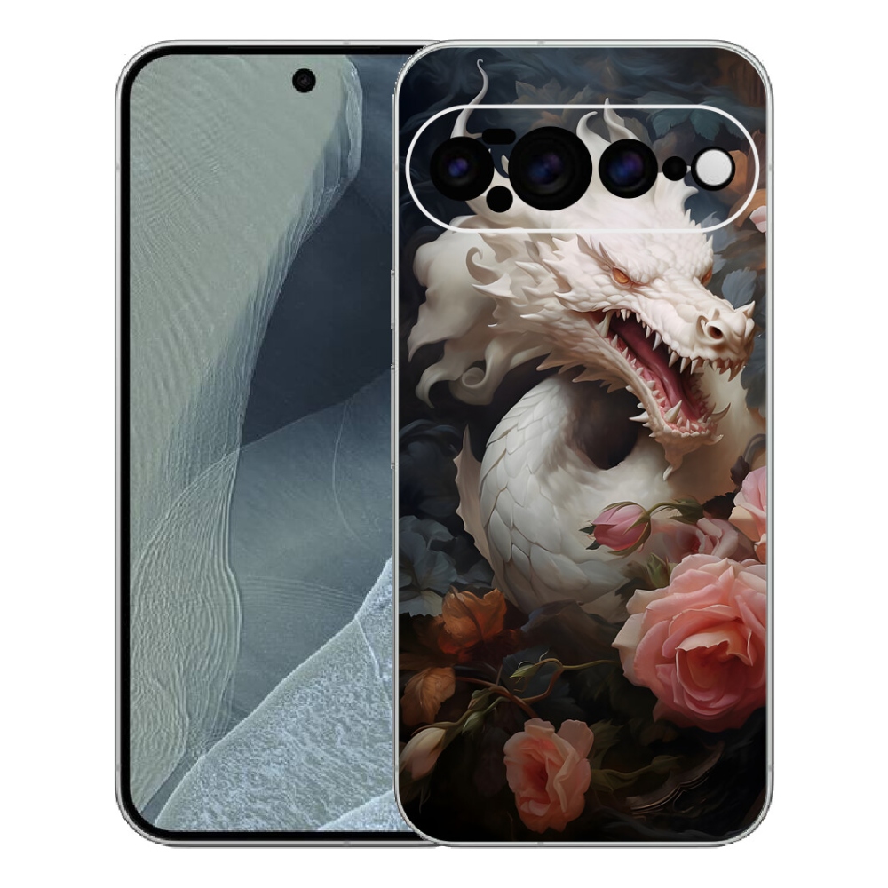 Gélový kryt mmCase na Google Pixel 11 Pro XL - biely drak