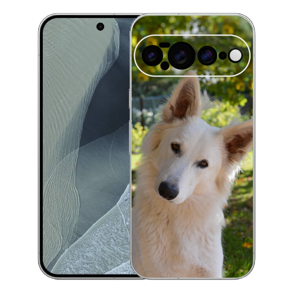 Gélový kryt mmCase na Google Pixel 11 Pro XL - biely švajčiarsky ovčiak 1
