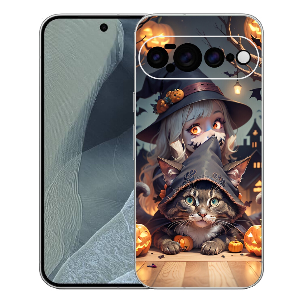 Gélový kryt mmCase na Google Pixel 11 Pro XL - čarodejnica s mačkou