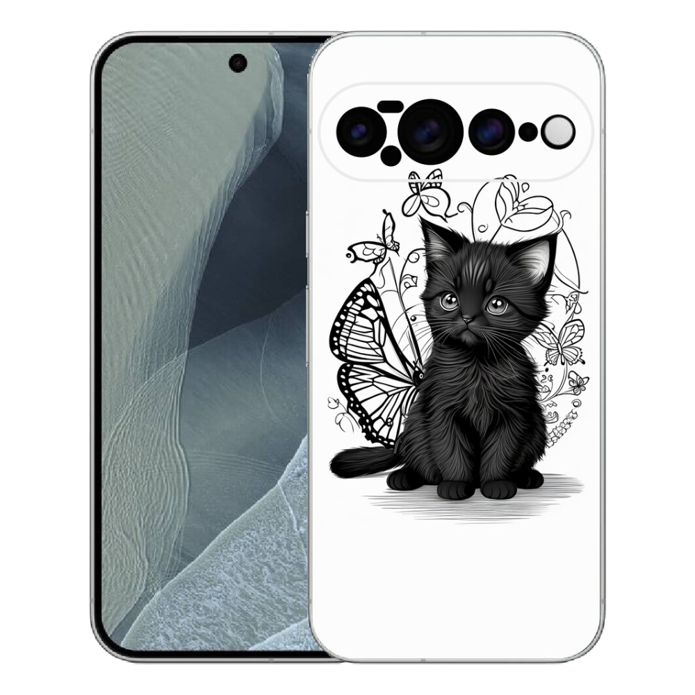 Gélový kryt mmCase na Google Pixel 11 Pro XL - čierne mačiatko