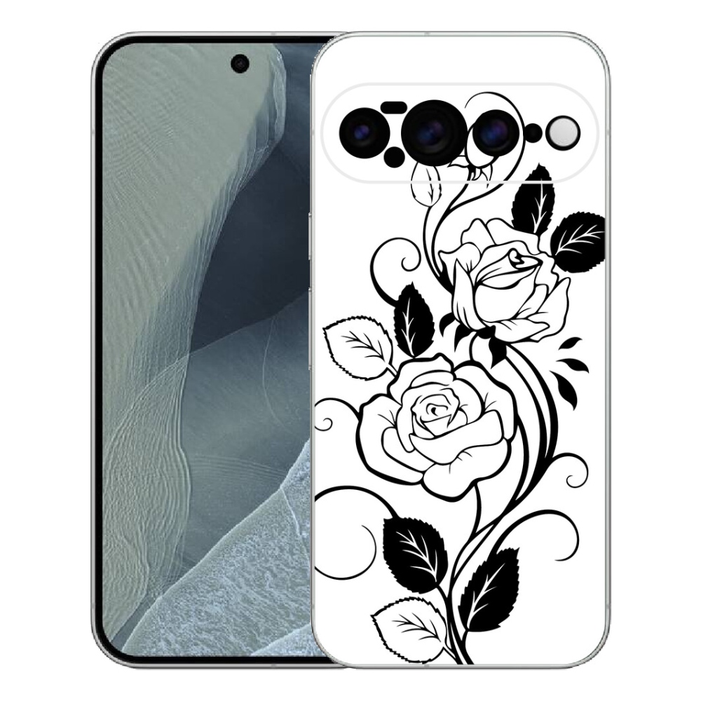 Gélový kryt mmCase na Google Pixel 11 Pro XL - čiernobiela ruža