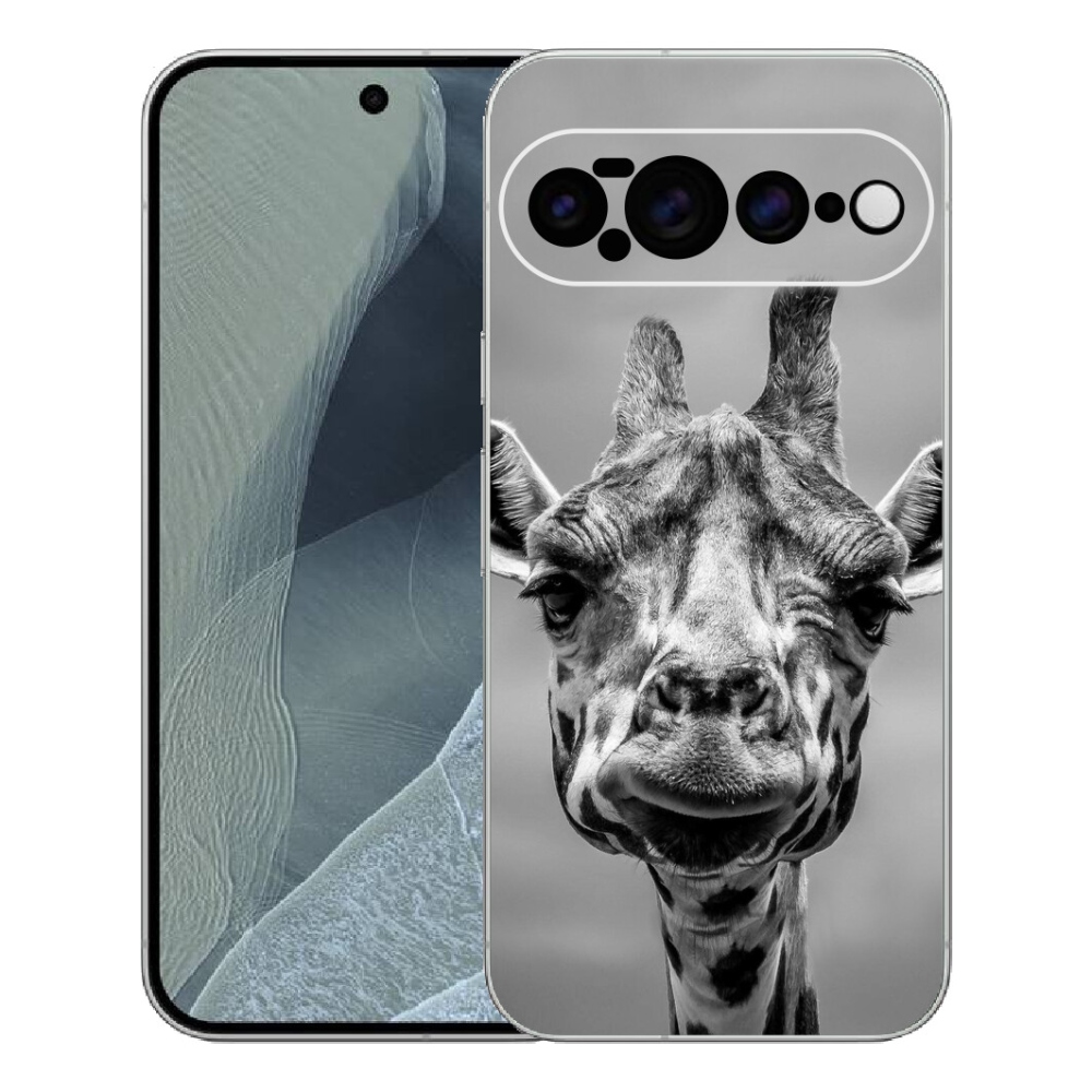 Gélový kryt mmCase na Google Pixel 11 Pro XL - čiernobiela žirafa