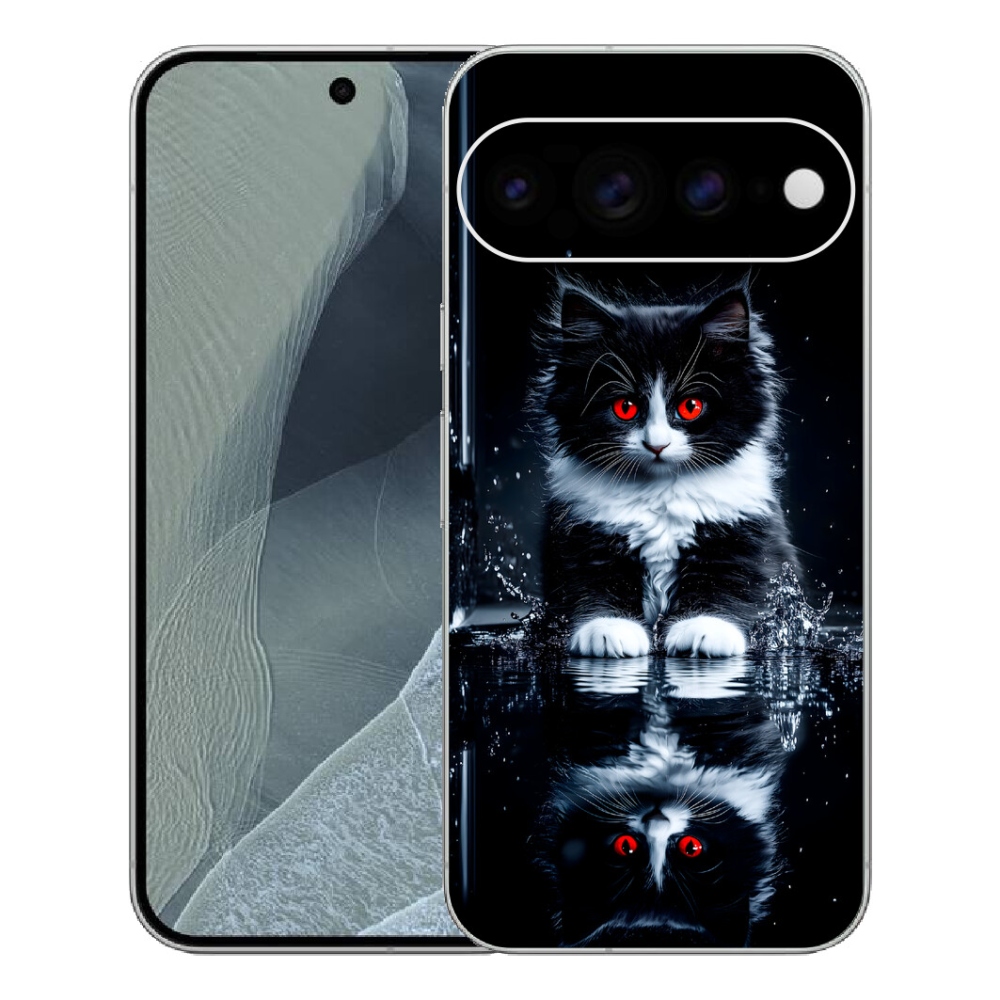 Gélový kryt mmCase na Google Pixel 11 Pro XL - čiernobiele mačiatko