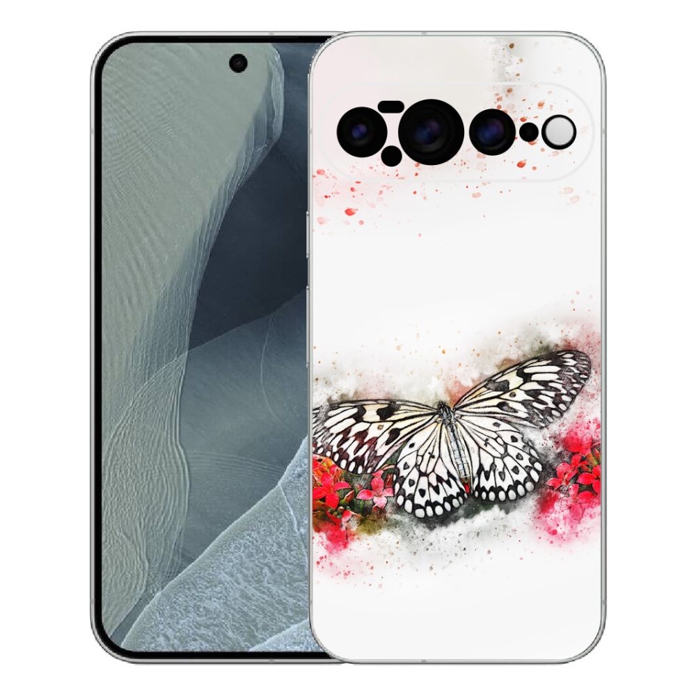 Gélový kryt mmCase na Google Pixel 11 Pro XL - čiernobiely motýľ