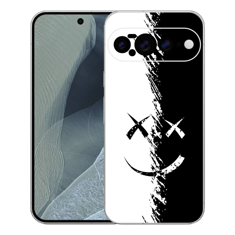 Gélový kryt mmCase na Google Pixel 11 Pro XL - čiernobiely smajlík