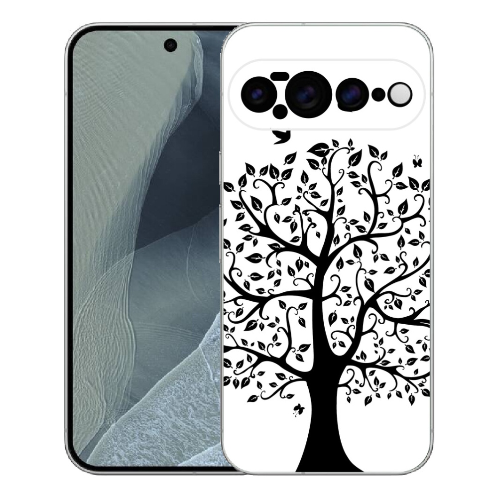 Gélový kryt mmCase na Google Pixel 11 Pro XL - čiernobiely strom