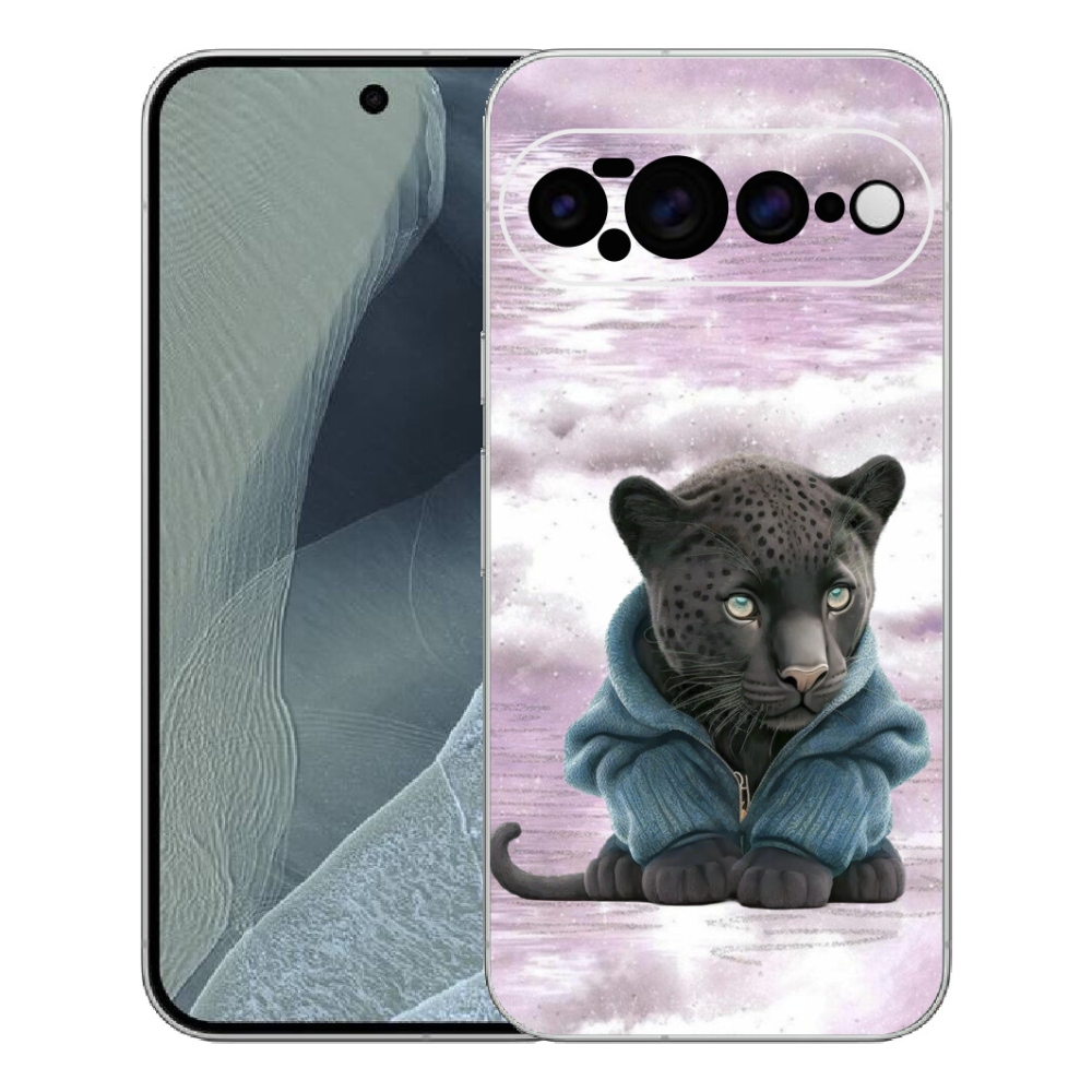 Gélový kryt mmCase na Google Pixel 11 Pro XL - čierny panter vo svetri