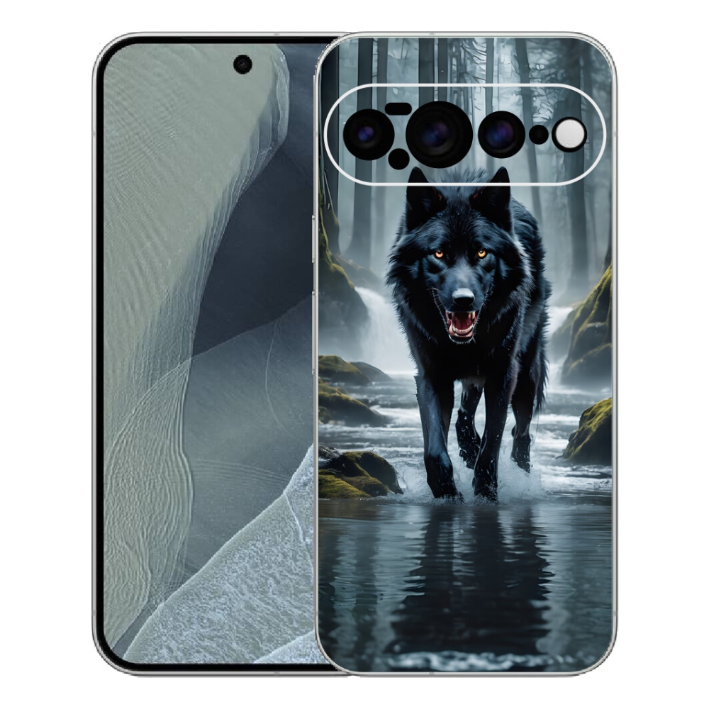 Gélový kryt mmCase na Google Pixel 11 Pro XL - čierny vlk