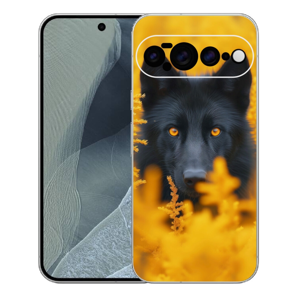 Gélový kryt mmCase na Google Pixel 11 Pro XL - čierny vlk 2