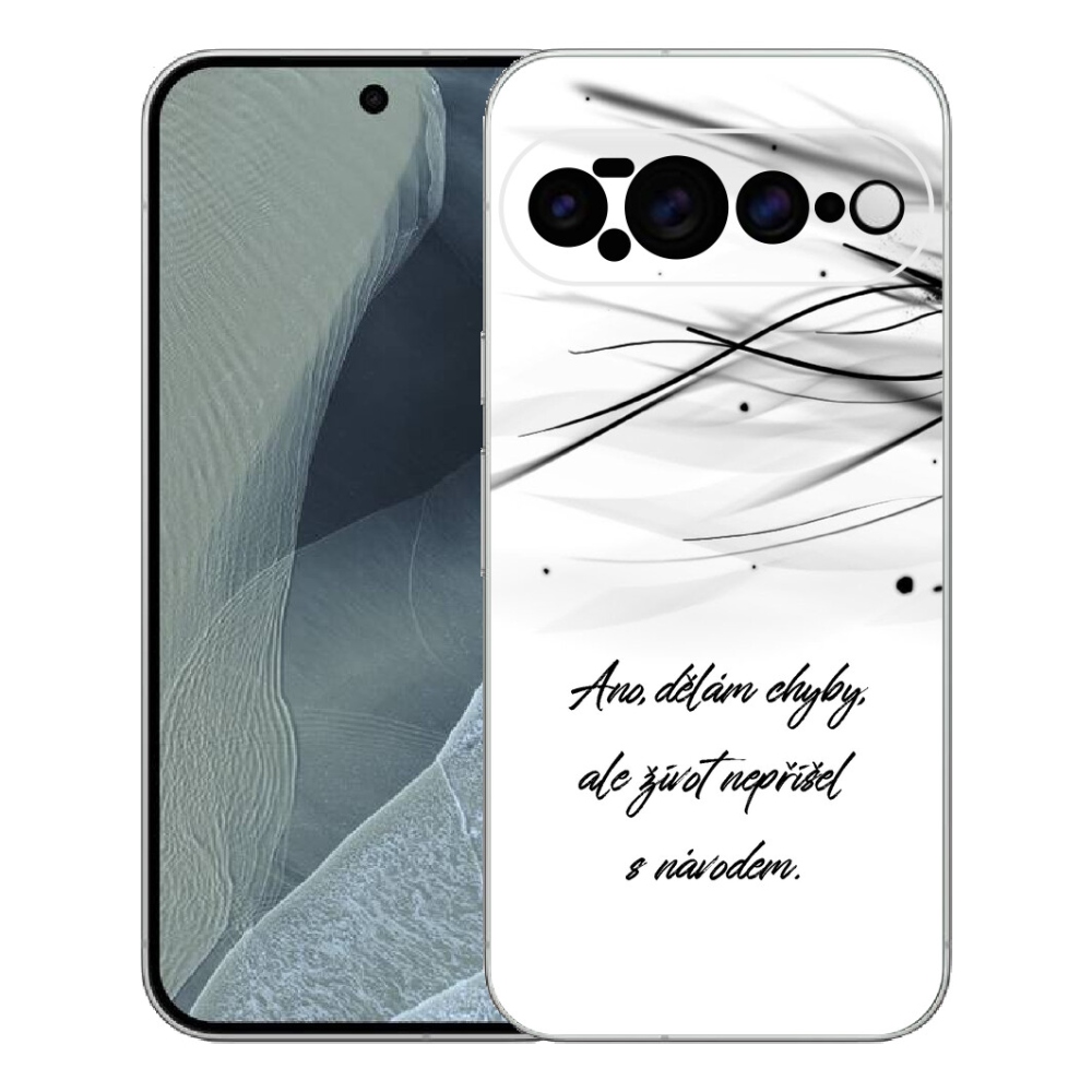 Gélový kryt mmCase na Google Pixel 11 Pro XL - citát biele pozadie