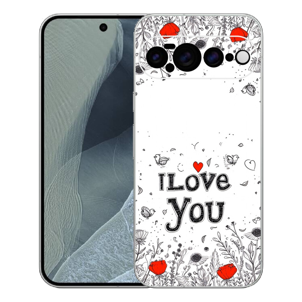 Gélový kryt mmCase na Google Pixel 11 Pro XL - I love you biele pozadie