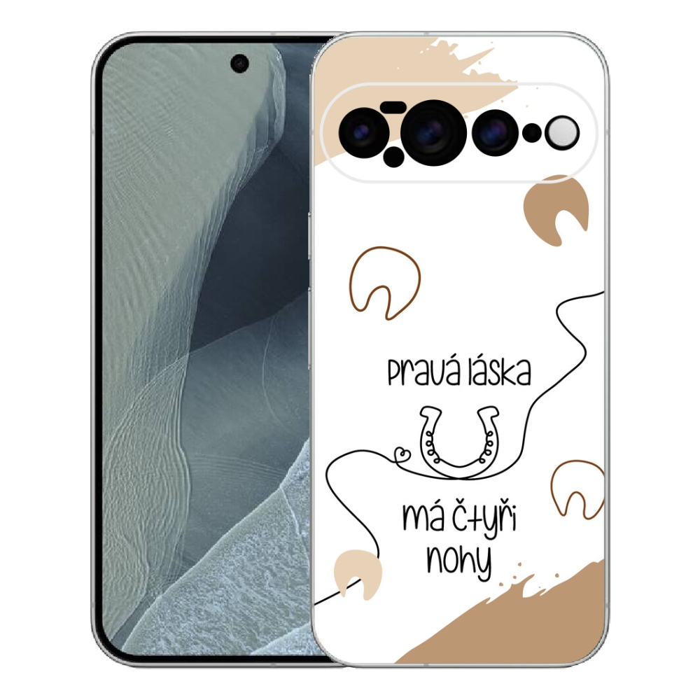 Gélový kryt mmCase na Google Pixel 11 Pro XL - konský motív biele pozadie