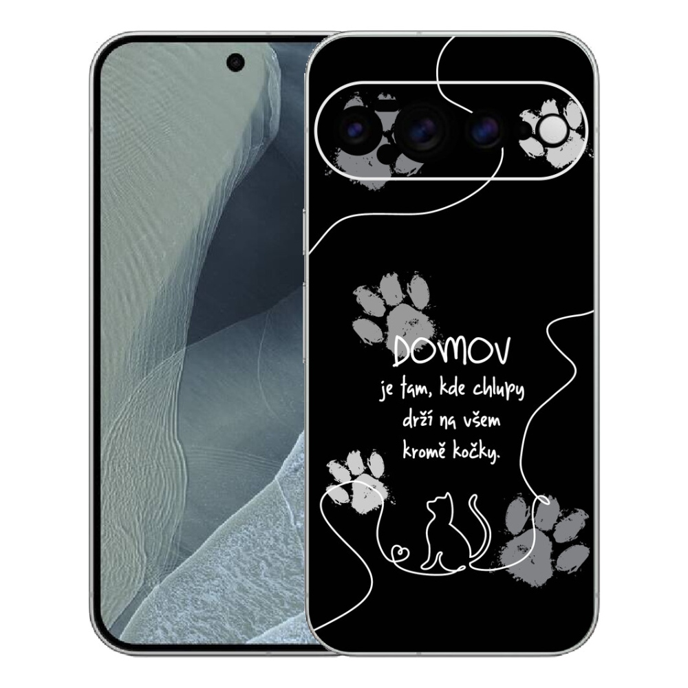 Gélový kryt mmCase na Google Pixel 11 Pro XL - mačacie motív čierne pozadie