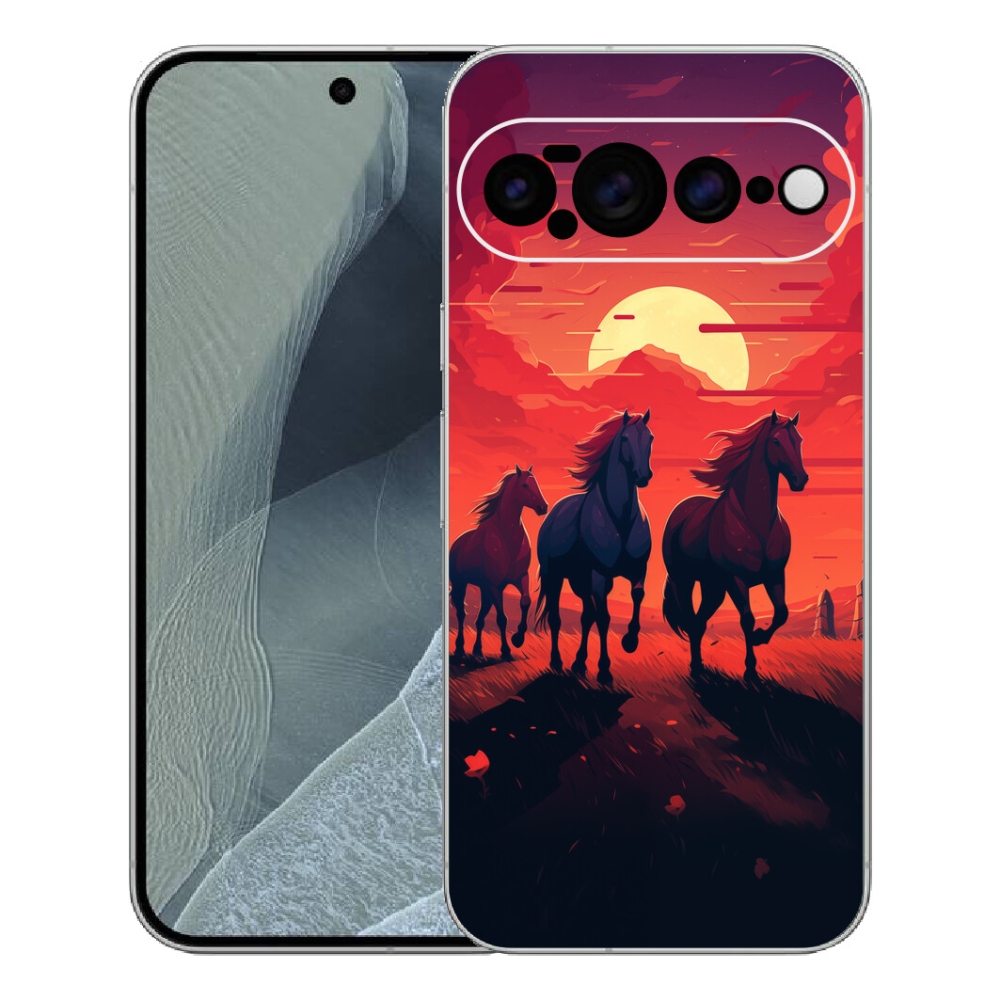Gélový kryt mmCase na Google Pixel 11 Pro XL - kone a západ slnka