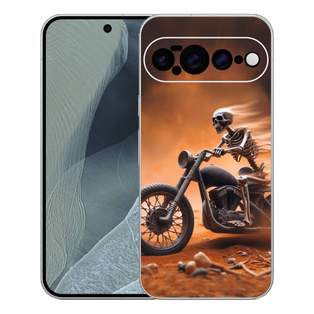 Gélový kryt mmCase na Google Pixel 11 Pro XL - kostra na motorke