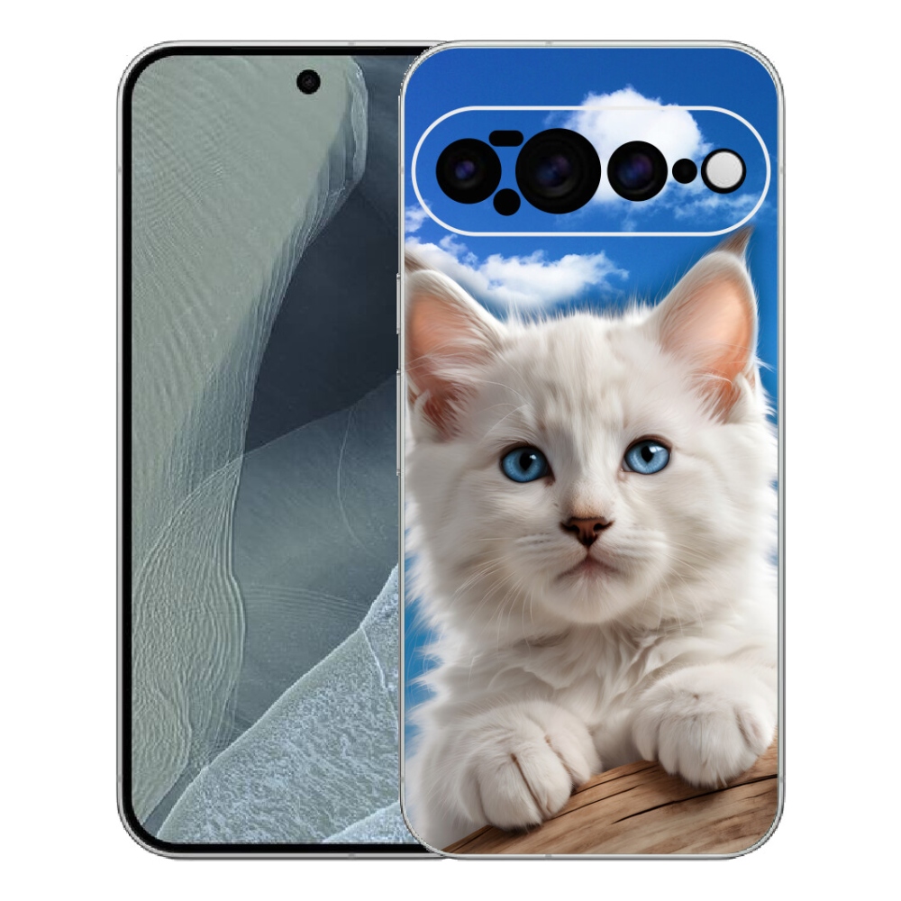 Gélový kryt mmCase na Google Pixel 11 Pro XL - mačiatko a oblaky