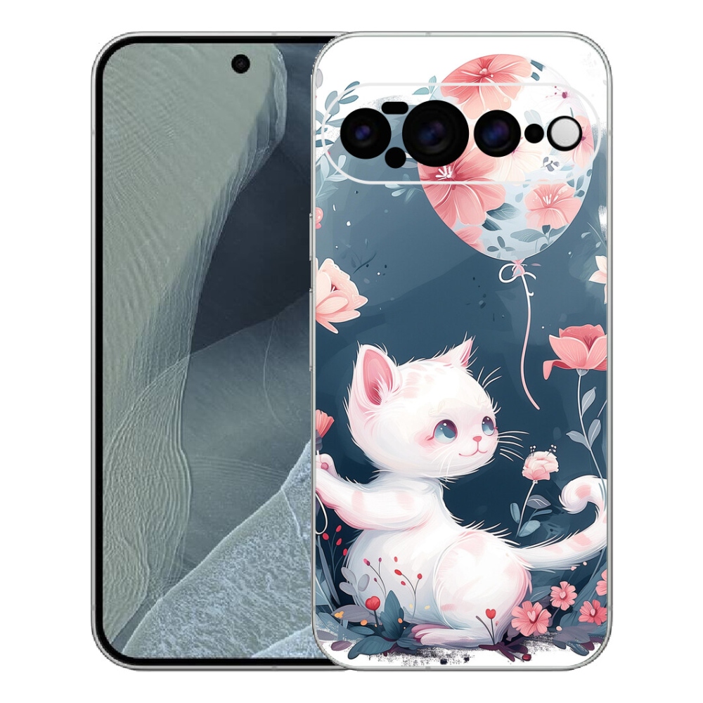 Gélový kryt mmCase na Google Pixel 11 Pro XL - mačiatko s balónikom