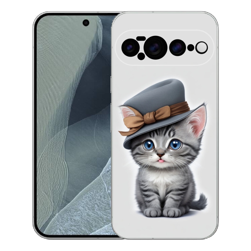 Gélový kryt mmCase na Google Pixel 11 Pro XL - mačiatko s klobúkom
