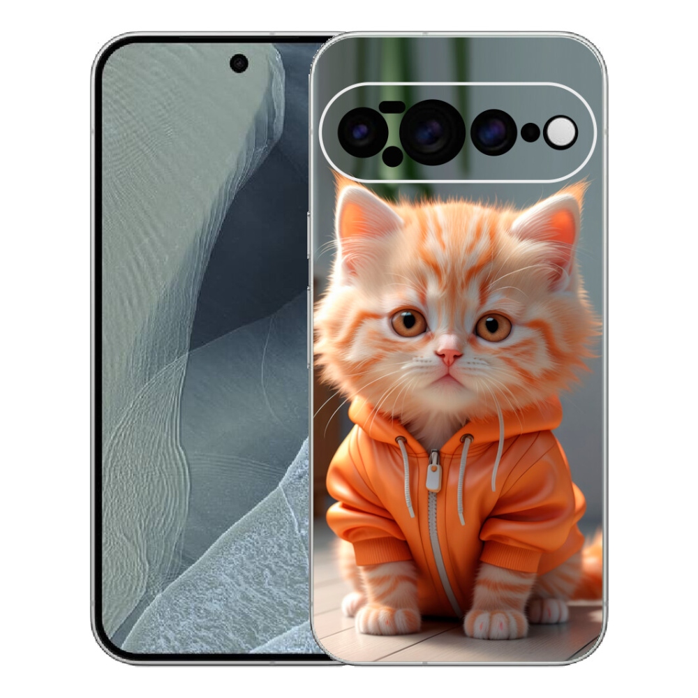 Gélový kryt mmCase na Google Pixel 11 Pro XL - mačiatko v mikine